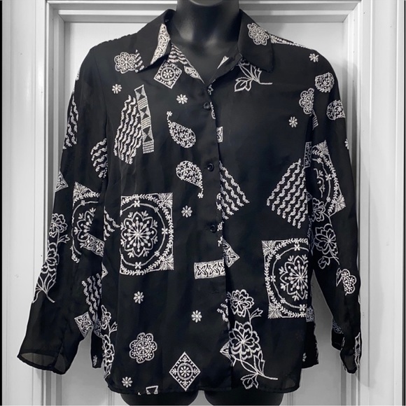 Coldwater Creek Tops - Coldwater Creek Embroidery Sheer Blouse